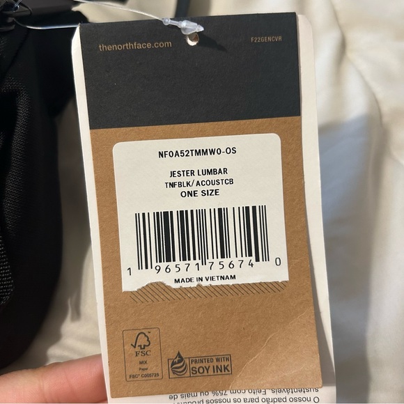 The North Face Jester Lumbar Fanny Pack Waist Bag Adult Black/AcousticBlue New - Picture 2 of 6